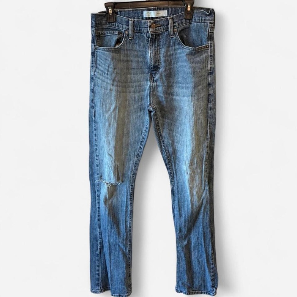 Levi's Signature Gold Label blue bootcut jeans w/ a‎ distressed look Sz XS